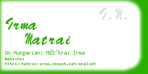 irma matrai business card